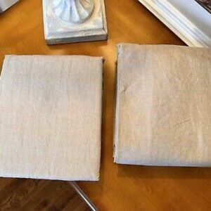 Pottery Barn Belgian Flax Linen Cotton Lined Curtains Set/2 Dark Flax 50”x84”